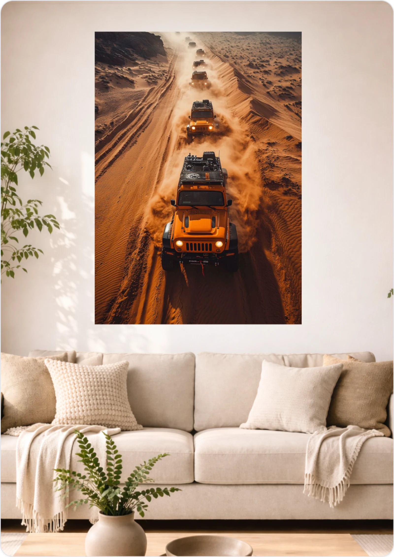 Affiche Convoi 4x4 dans le Désert A3 Sans Cadre – Poster Off Road Aventure et Expédition